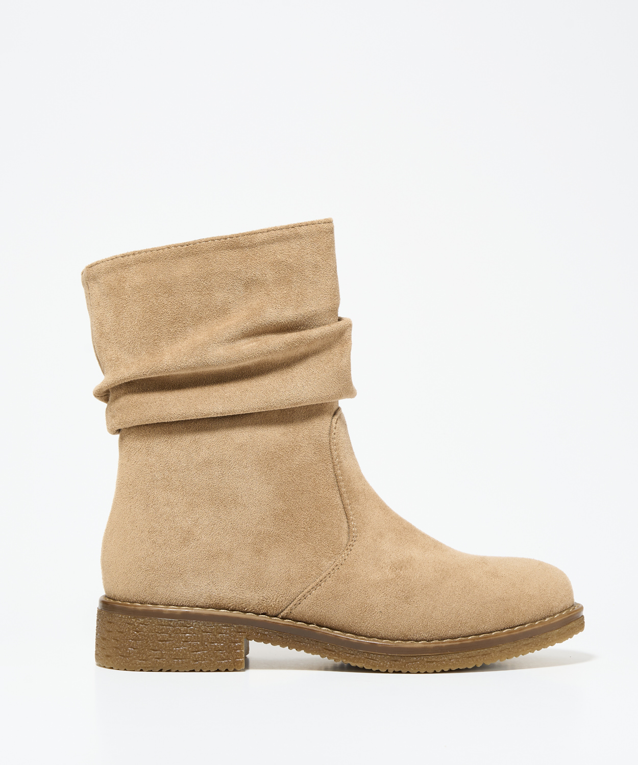 Botins franzidos efeito camurça image number null